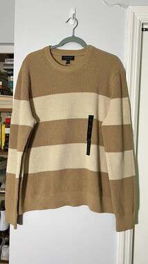 Banana Republic Cotton-Linen Blend Striped Crew-Neck Sweater